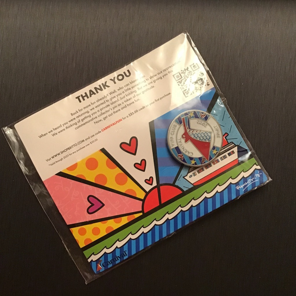 Carnival Cruise Line VIFP Club 2022 Spirit Cruise Ship Pin Blue Red - Picture 3 of 6